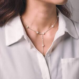 Pearl Necklace Long Tassel Necklace Chain Beach Necklace Jewelry for Women